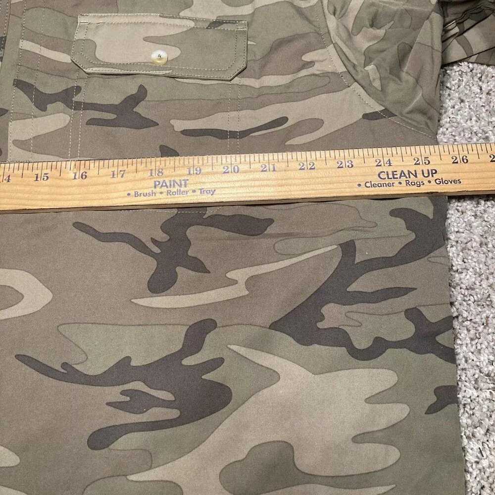 Poncho Men's XL Camouflage Magnetic Snap Button Shirt  Outdoor Vented/ Pockets - Picture 4 of 7